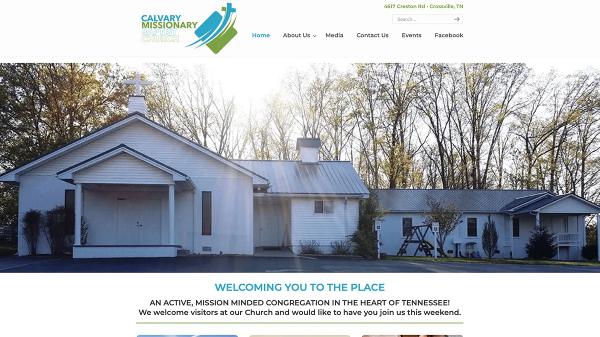 Calvary Missionary Baptist Church homepage preview