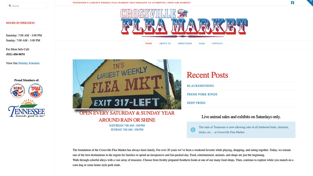 Crossville Flea Market homepage preview
