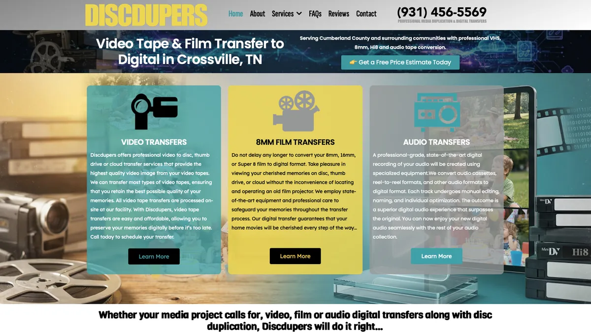 Discdupers homepage preview