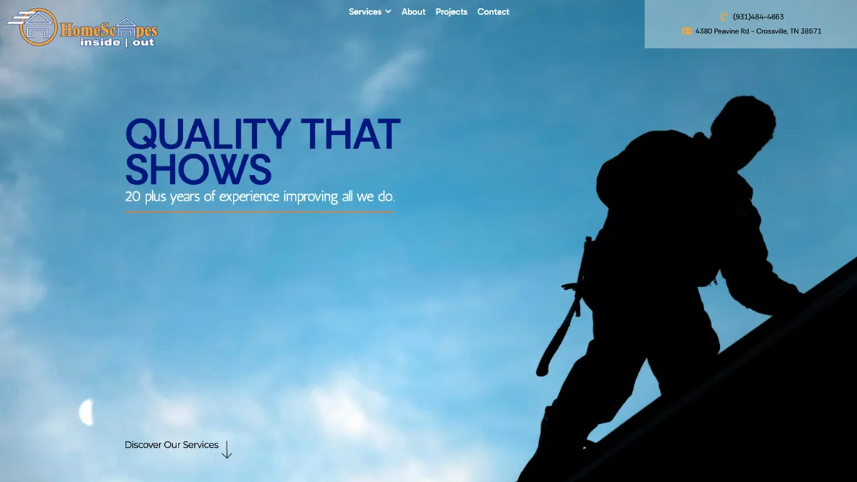 Homescapes LLC homepage preview