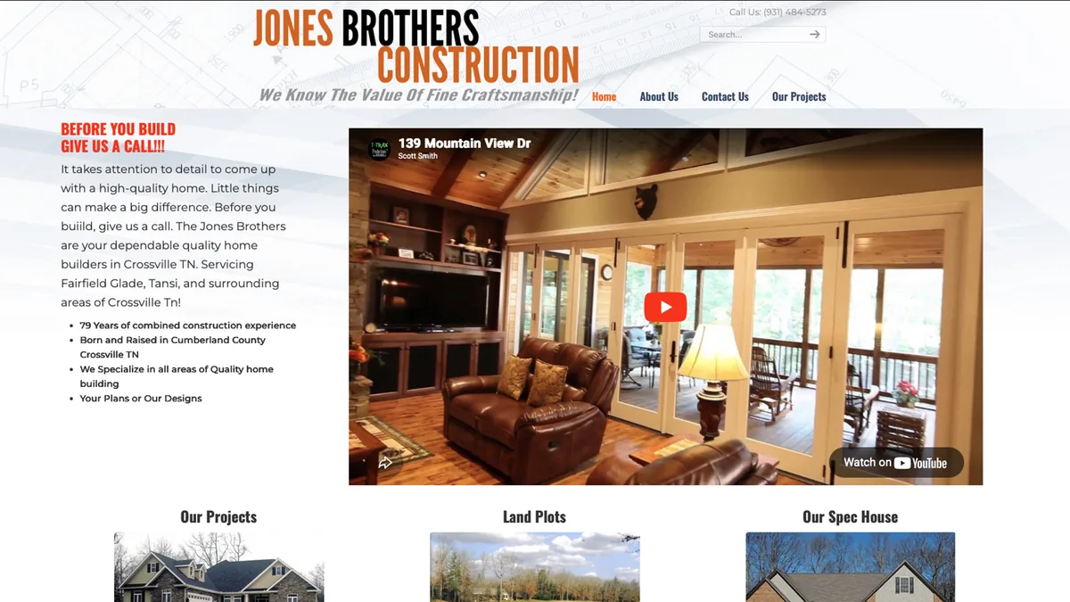 Jones Brothers homepage preview