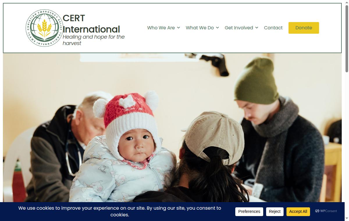 Website design project by Maximum Site Design for CERT International