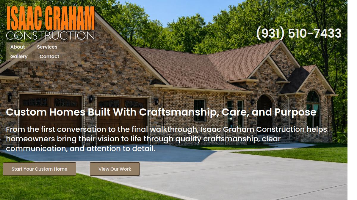 Website design project by Maximum Site Design for Isaac Graham